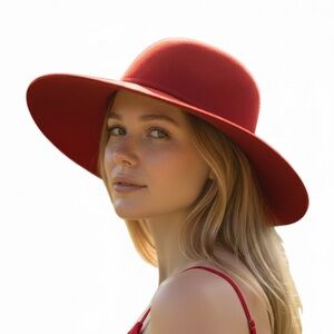 Dark Red Wool Women's Hat